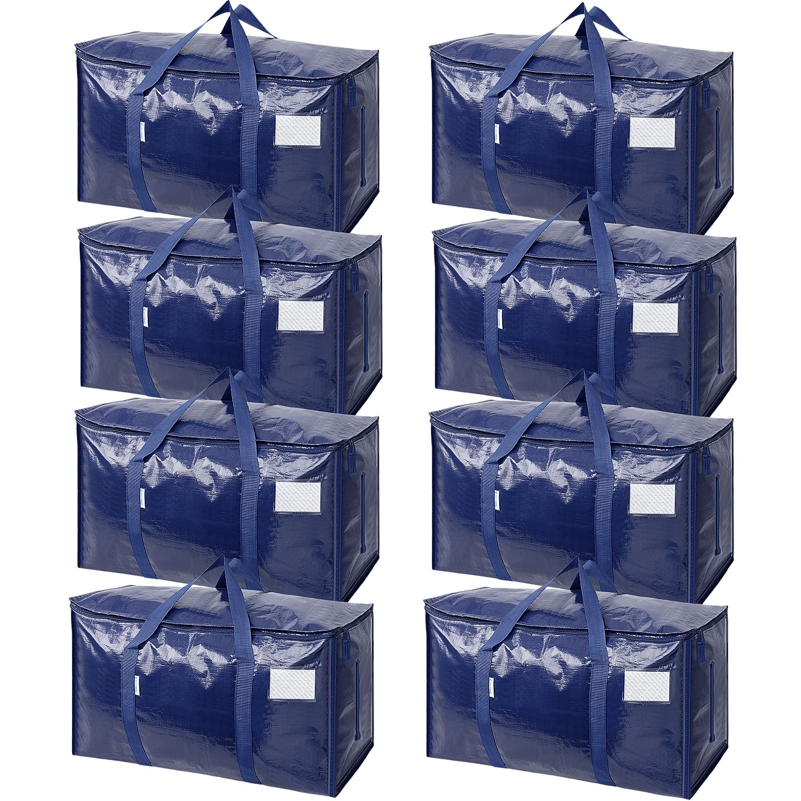 Sac de déménagement extra large bleu marine avec fermeture éclair lot de 8