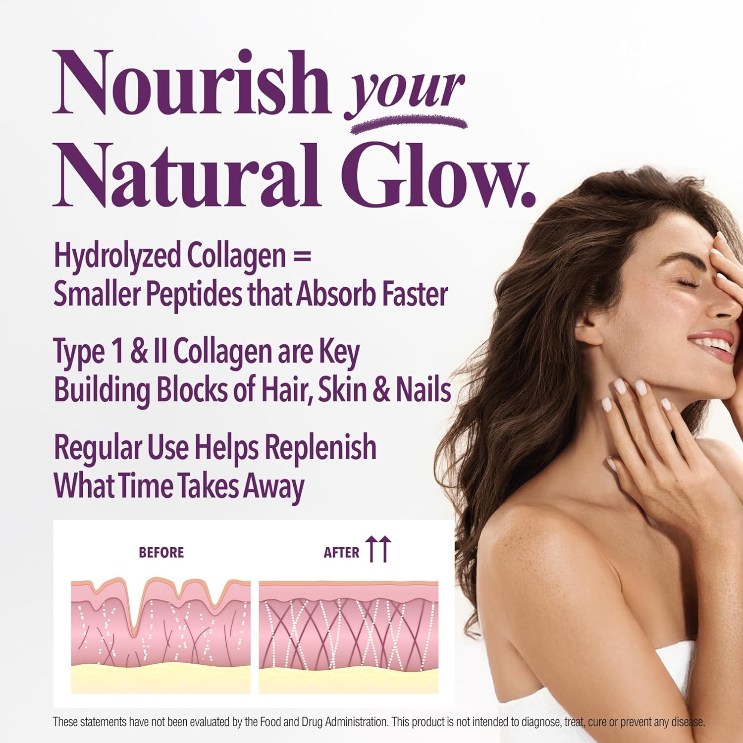 Collagen Peptides Powder – Type I & III Hydrolyzed Collagen, 9g Protein per Serving – Unflavored, Hair, Skin & Nail Support – Keto Friendly, Non-GMO, 20 Servings - Image 4