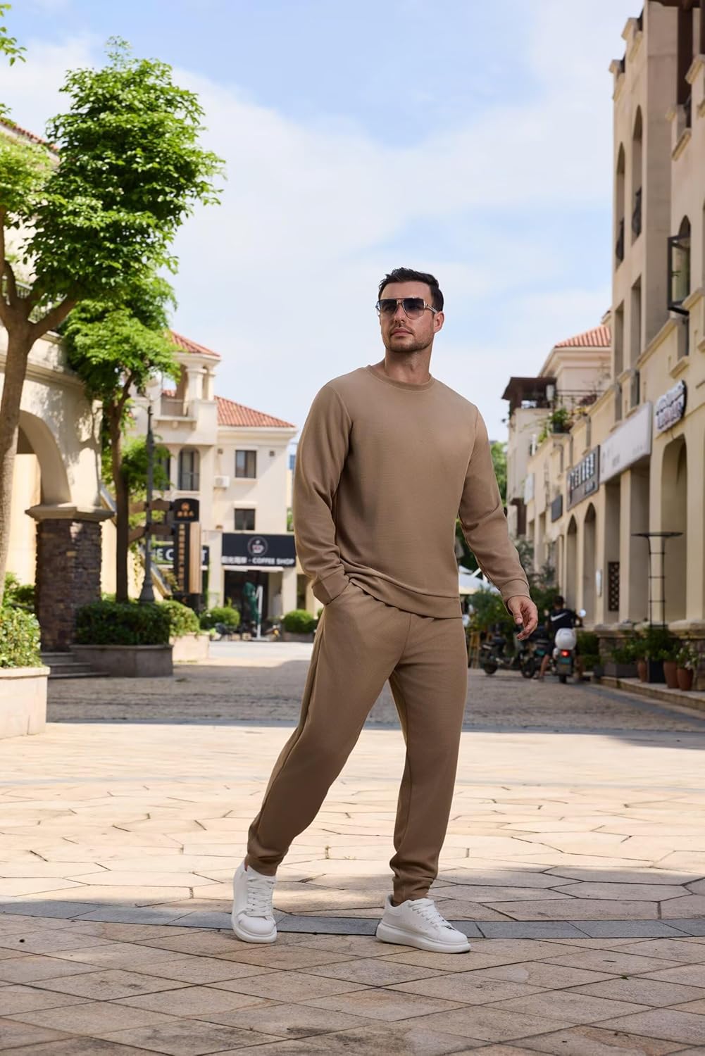 Mens Tracksuit 2 Piece Sweatsuits Sets Long Sleeve Pullover Sweatshirt and Pants Set Casual Jogging Outfits - Image 3