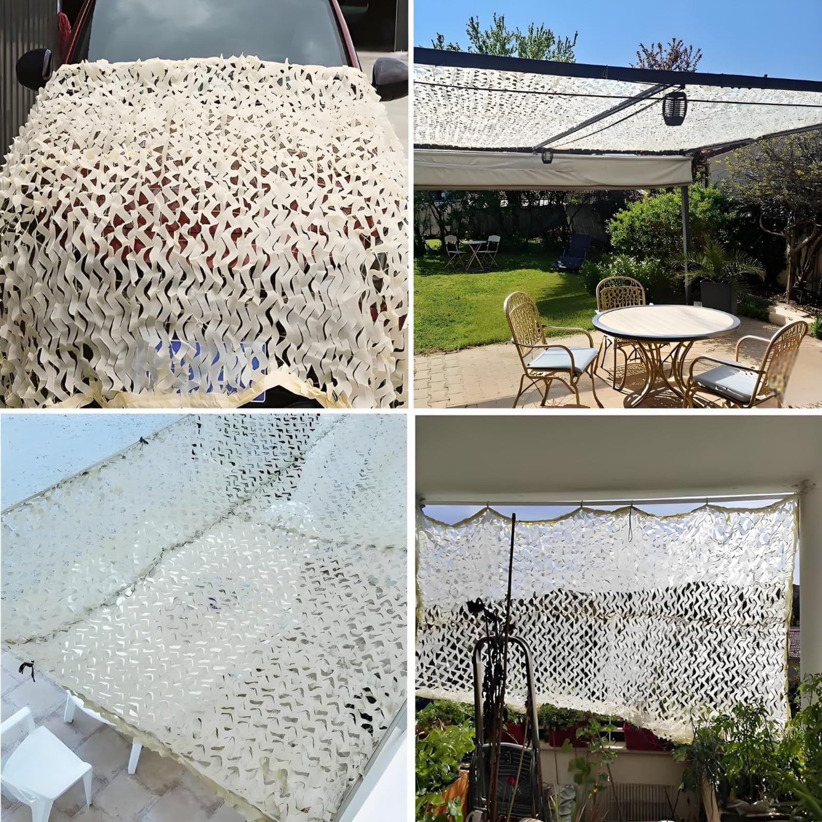 Red de Camuflaje 6x9m Beige para Interior Exterior Tela Oxford 210d Tela de Malla para Protección Solar Red Camuflaje de Privacidad Varios Tamaños y Diseños para Decoración Caza Patio Campamento