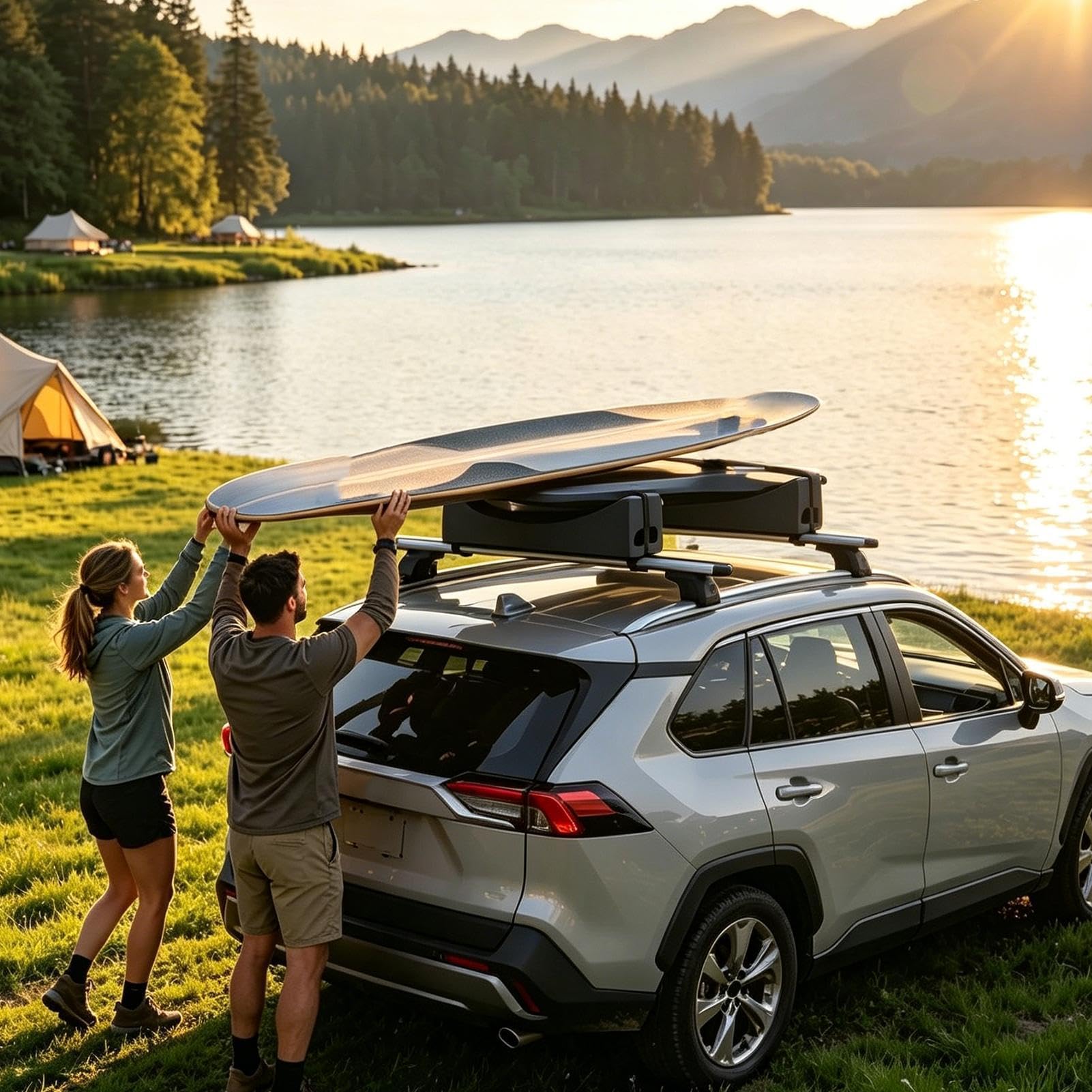 Schaumstoffblöcke Kajak auf Dachträger, 2-teilig, Universal, tragbar, weich | Kajakhalterung für Surfboards, Kanus, Paddleboards, Wassersportausrüstung, SUV und Berlin