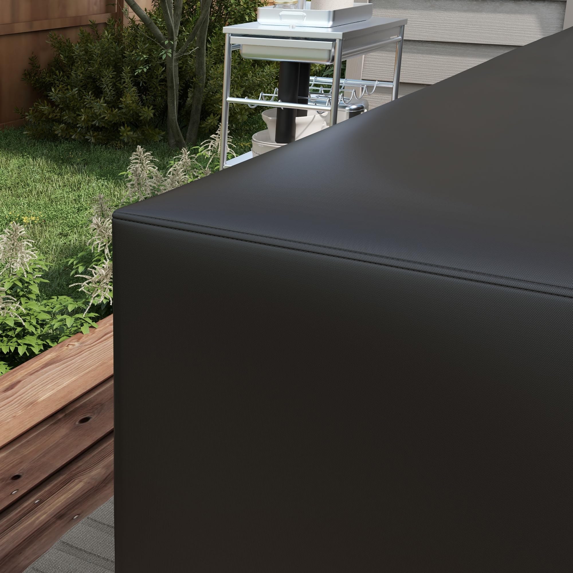 Outsunny Housse de Protection Étanche d'Angle 250L x 250l x 79H cm Noir