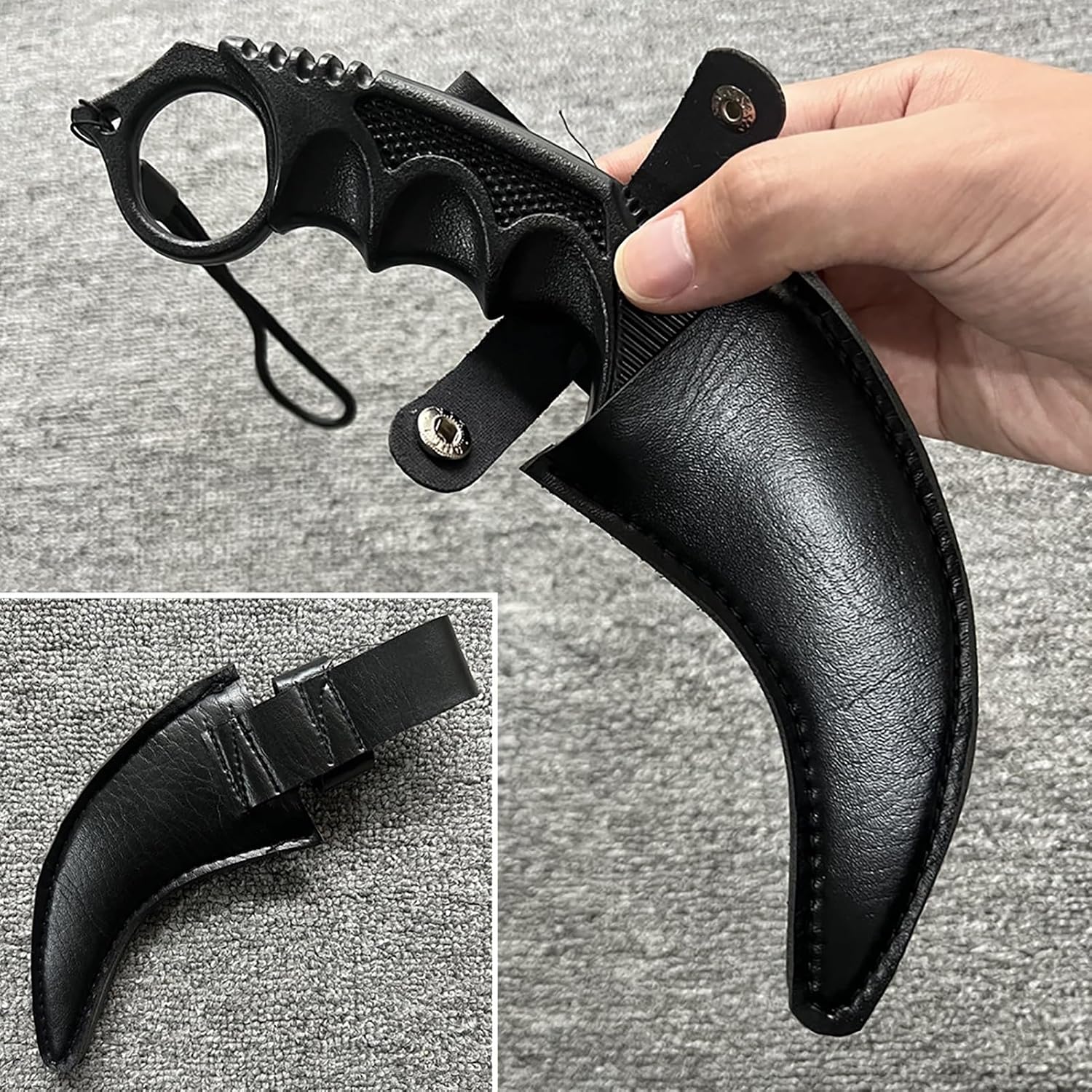 Solid Rubber Combat Training Karambit Knives for Knife Fighting and Knife Defense Practice, Safe Martial Arts Self Defense Drills Prop Rubber Fake Dagger Weapons Trainer for Cosplay or Film(1 Pack)