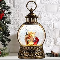 Vista 22 de Globo de Nieve Cardinal, Globo de Nieve Musical de Muñeco de Nieve Navideño tipo Linterna con Luces con Temporizador de 6H a Batería y Alimentado