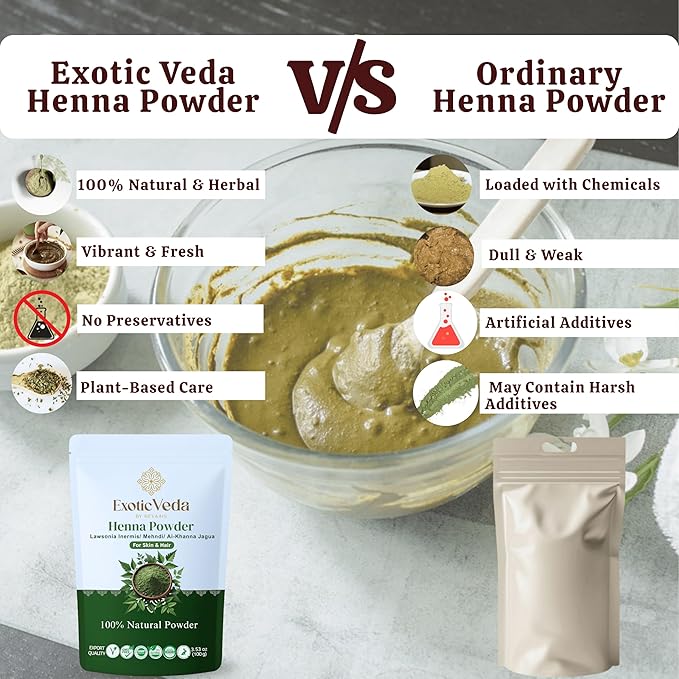 Henna en Polvo 100g 100% Pura Natural para Tinte de Cabello miniatura 6