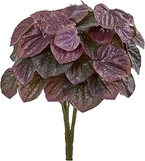 Nearly Natural 14” Peperomia Artificial (Set of 6) (Real Touch) Silk Plants, Purple