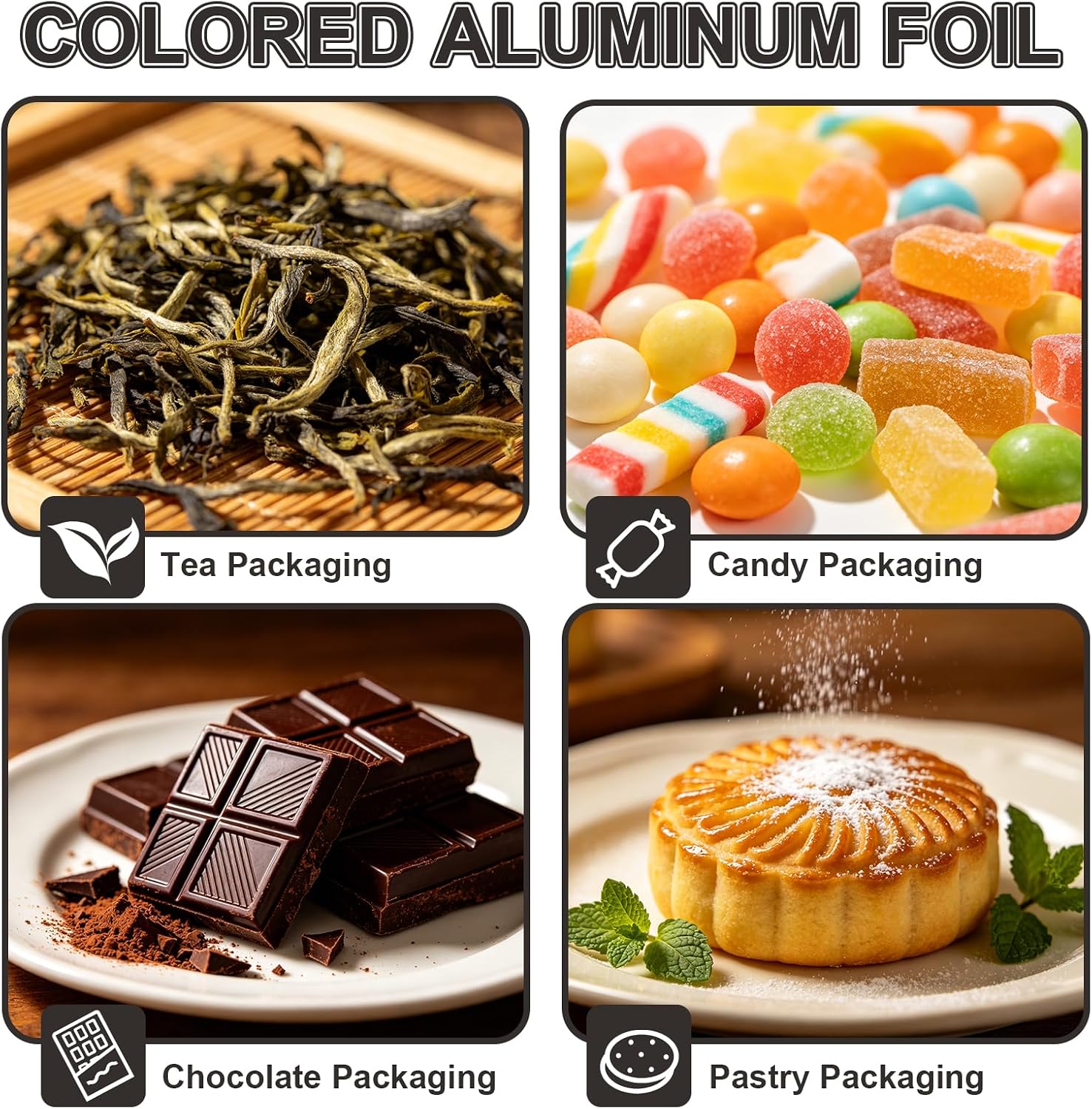 300 Pieces Candy Wrappers for Homemade Candy, Gold Aluminum Foil, Chocolate Bar Wrappers for Christmas Wedding Birthday Homemade Sweets 7.5 x 6 Inch (Gold/Pink/Purple)
