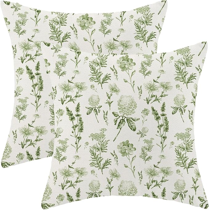 Sage Green Spring Pillow Covers