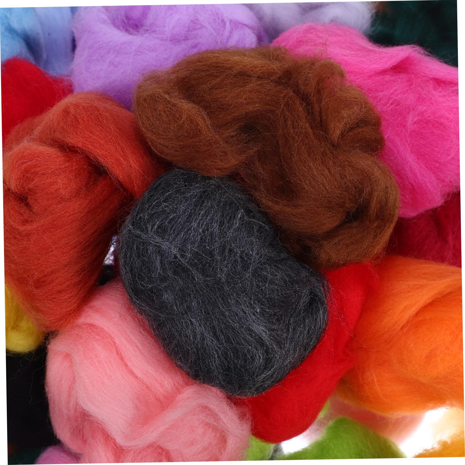 HOMSFOU Soft Felting Wool Yarn 1 Pack Variety of Colors for DIY Crafts Needle Felting and Handmade