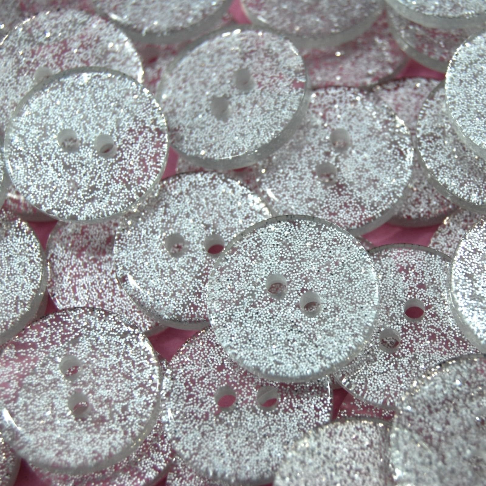 celloexpress 19mm Silver Round Glitter Buttons - Sparkly Crafts Sewing Card Embellishments (Pack of 100) — image 1