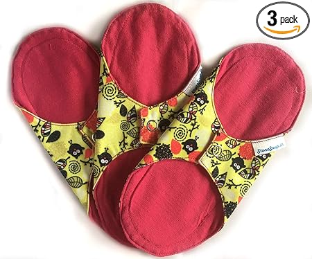Stonesoup.In Petals Washable, Reusable And Long Lasting Mandya Sanitary Pads Cloth Panty Liners for women- Set Of 3