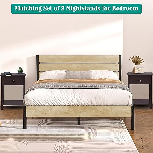 Miniatura 4 de Naomi Home Eily - Mesa auxiliar de madera con estante de almacenamiento cajón espresso