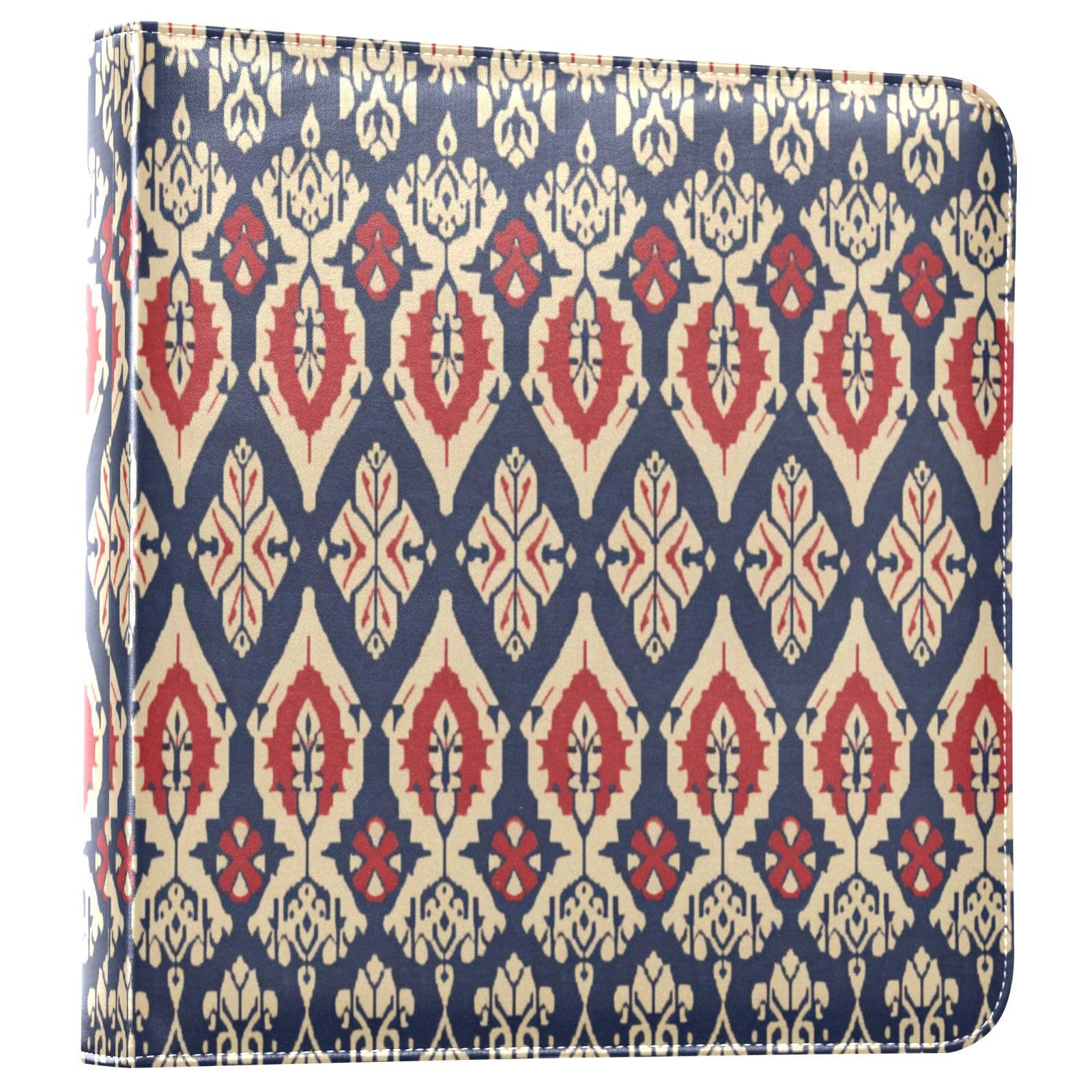 Kigai Ethnic Print Photo Album Self Adhesive Scrapbook Album Leather Cover DIY Picture Scrap Book with 20 Adhesive Sheets, 11.8x24x0.8 inch