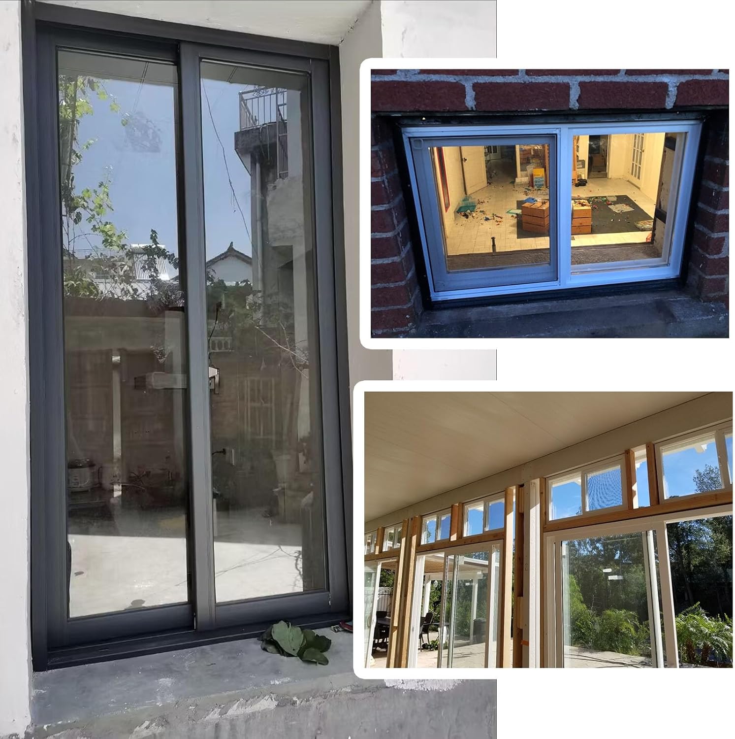 Household Sliding Windows, Replacement Basement Window, with Secure Locking, with Tempered Glass and Screen, Flush Mount, for Basement, Bathroom(White,WxH 28x12"/71x30cm)