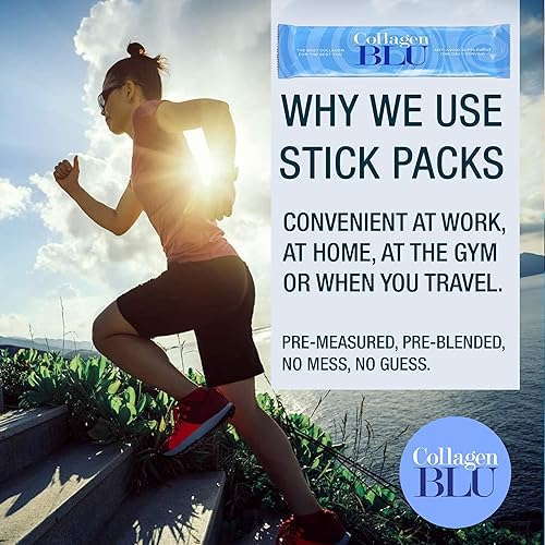 Miniatura 6 de Collagen BLU Colágeno marino prémium con vitamina C derivada de superalimentos para una mejor absorción, tipo 1 y 3, sin OMG, apto para paleo y