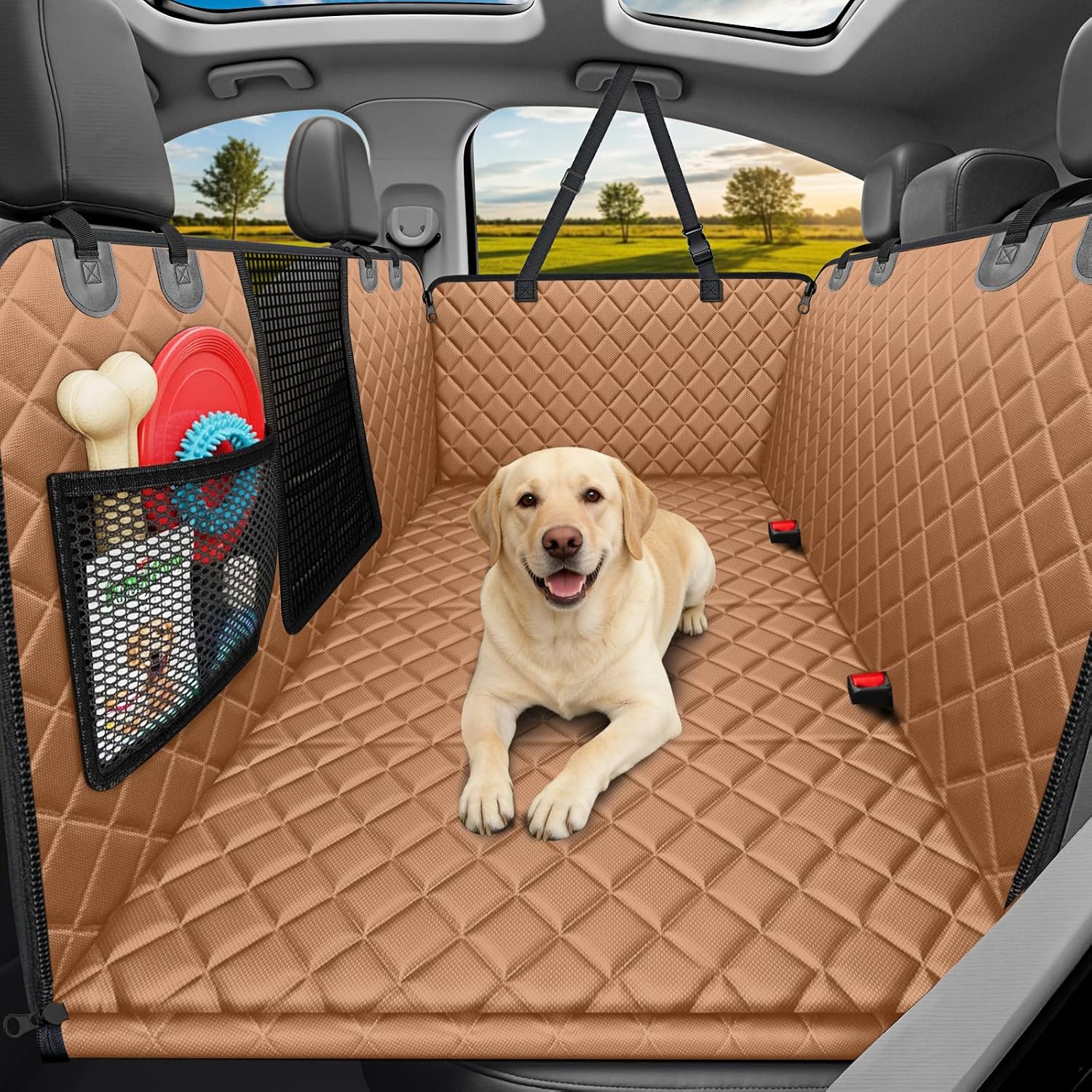 URPOWER Hard Bottom Dog Car Seat Cover, Back Seat Extender for Cars & SUVs