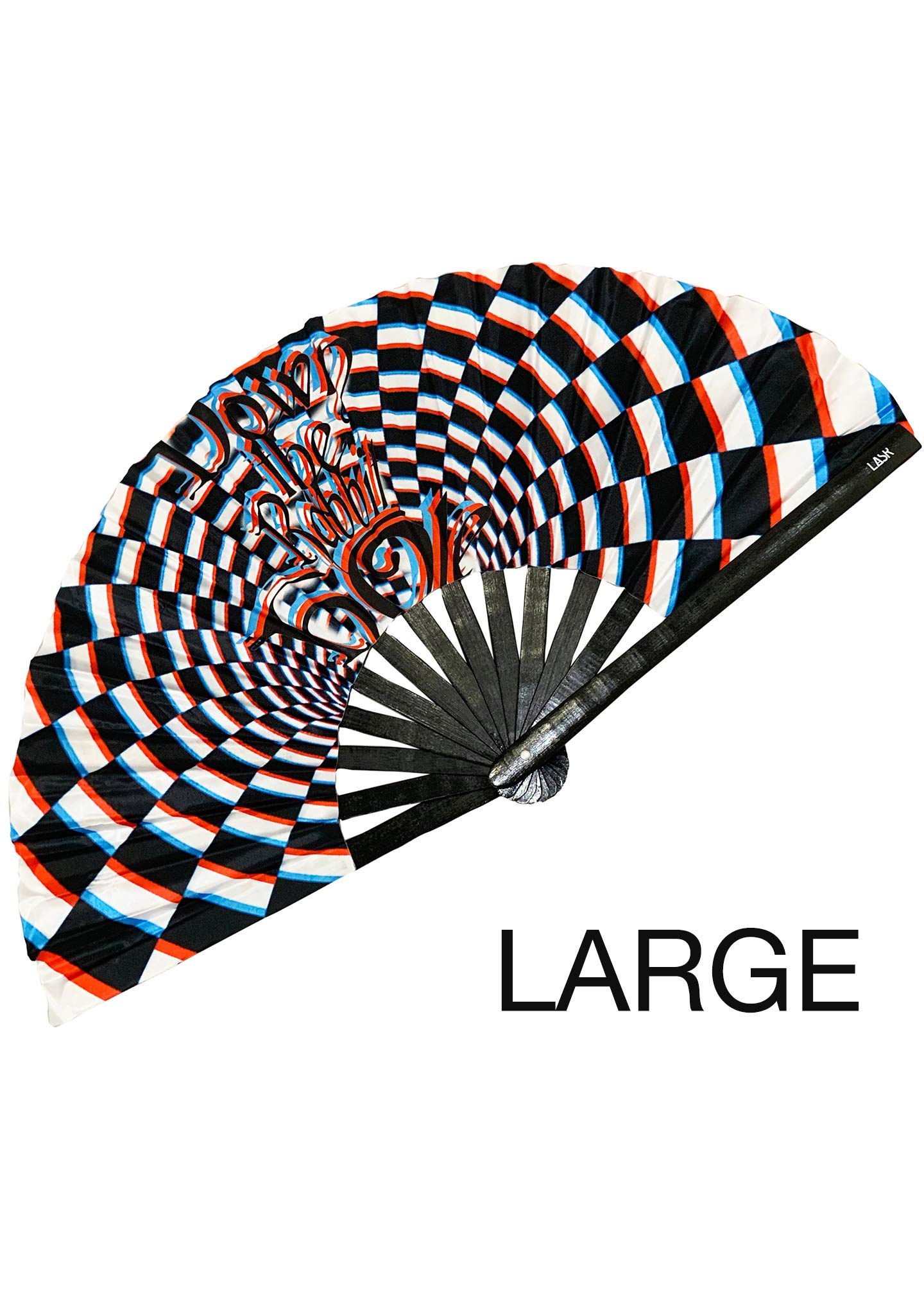 LASR Psychedelic Rabbit Festival Hand Fan, Multi, Rave Gear