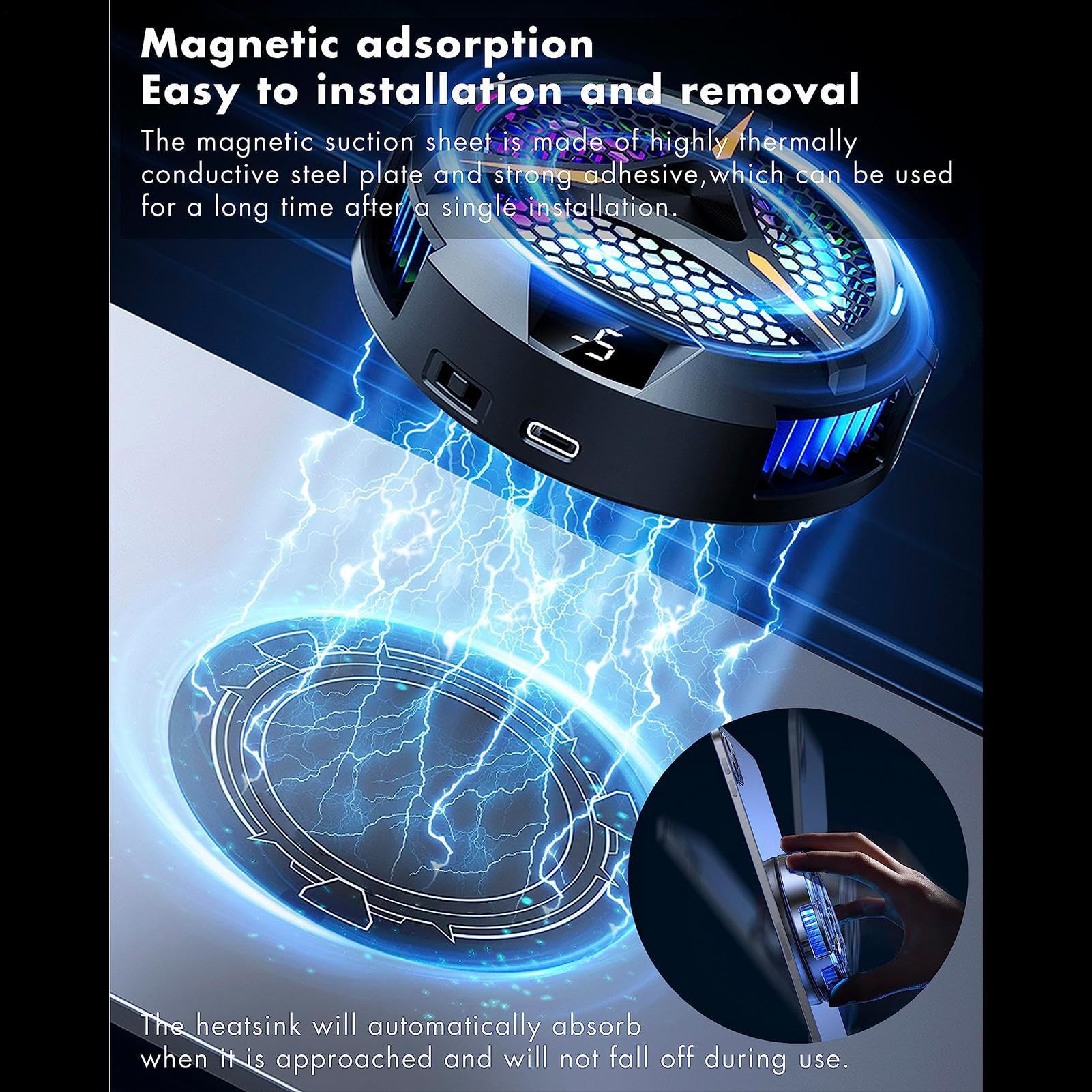 Piastra di raffreddamento per cellulare, piastra di raffreddamento magnetica per schede grafiche, tablet, dispositivi elettronici