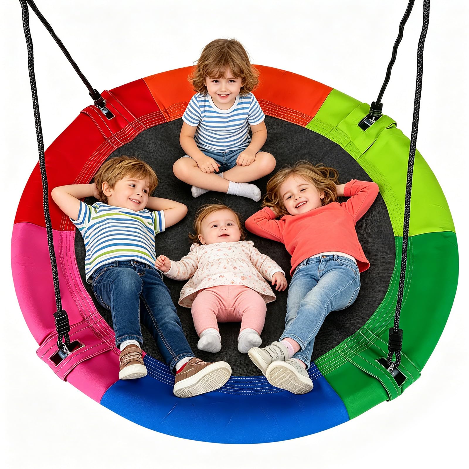 Columpio nido para exteriores de 100 cm, capacidad de carga de 400 kg, 900D Oxford, resistente al agua, para jardín con 2 correas de columpio, ajustable, para interior y exterior, para niños y adultos