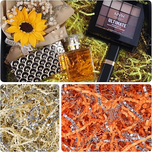 Miniatura 26 de Relleno de papel de corte arrugado de 8 onzas (1/2 libras), envoltura de regalo y relleno de cesta de regalo para Navidad, Halloween y decoraciones