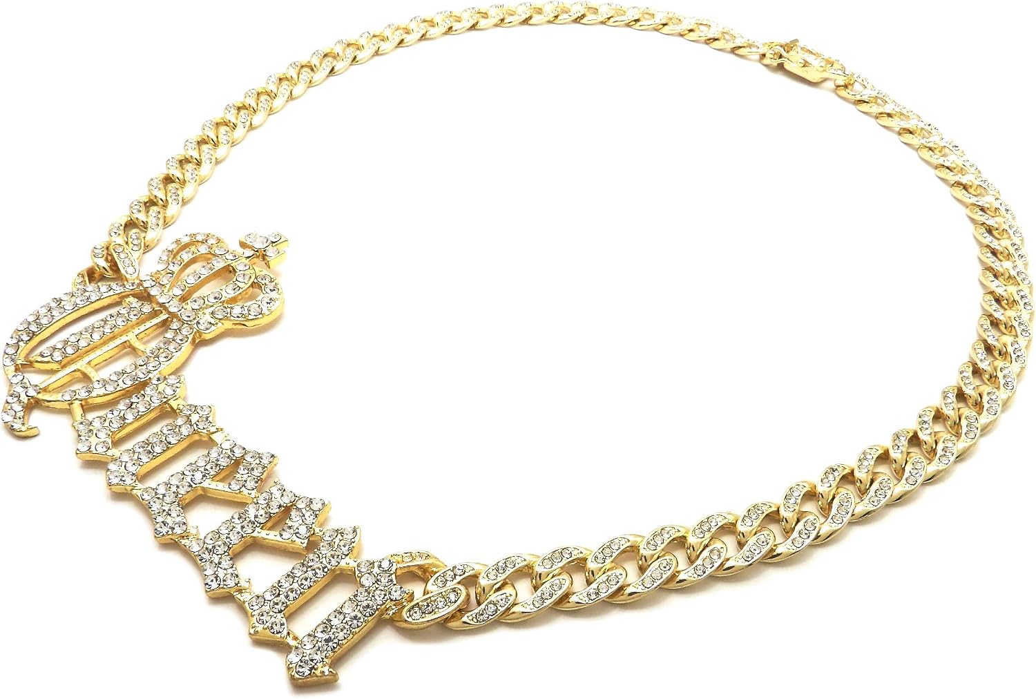 GWOOD Queen 19 Inch Long Necklace with Crystal Rhinestones (Gold Color Necklace)