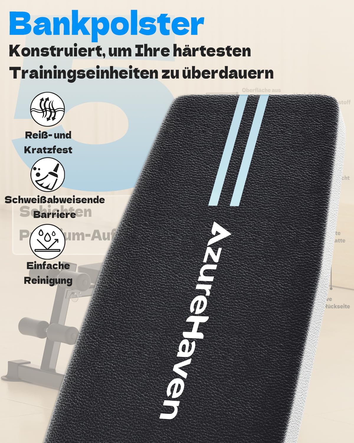 Hantelbank Klappbar Verstellbar, Multifunktions Trainingsbank Schrägbank für Ganzkörper-workout, 7 in 1 Fitnessbank für zu Hause oder im Fitnessstudio,360kg Gewichtskapazität