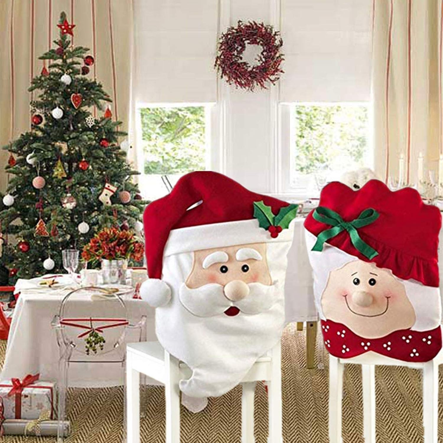 Buy Weyingle Christmas Chair Covers Featuring Mr Mrs Father Christmas For Holiday Party Festival Kitchen Dining Room 1 Pair Online In Indonesia B08hgz63sd Buy Weyingle Christmas Chair Covers Featuring Mr Mrs Father Christmas For Holiday Party Festival Kitchen Dining Room 1 Pair Online In Indonesia B08hgz63sd