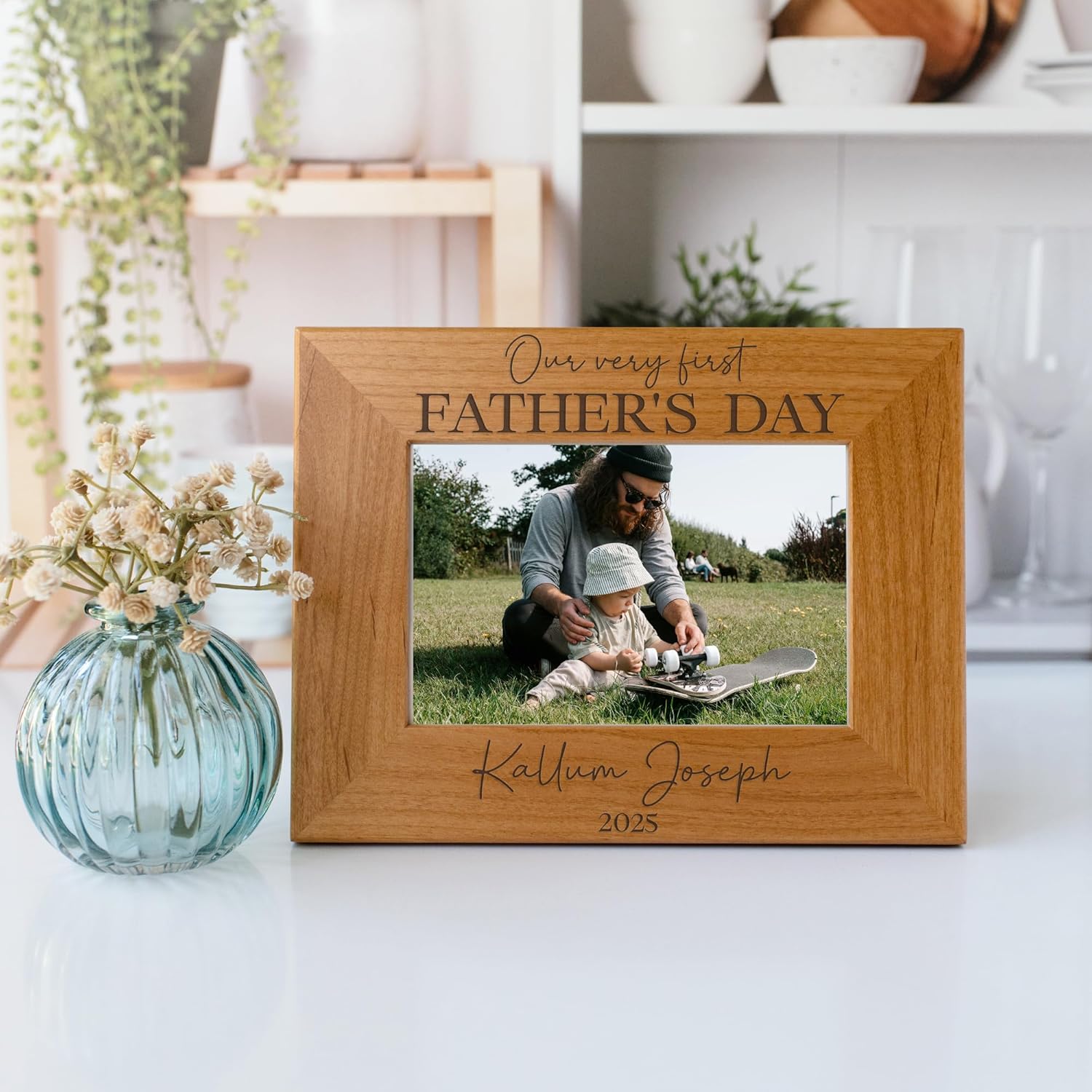 First Father's Day Picture Frame - New Dad Gift from Baby, 1st Father's Day Keepsake Photo Frame - 4x6 Landscape