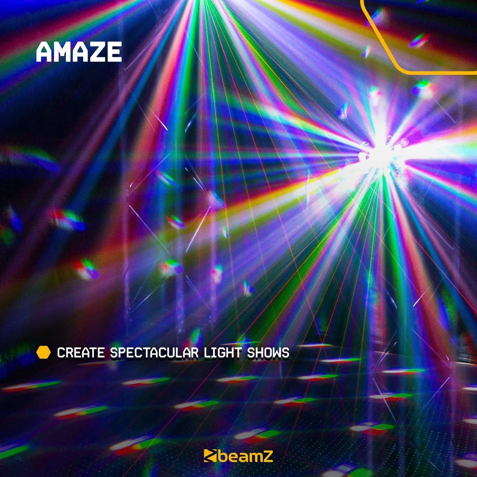 BeamZ Lightbox5 - Party Lichteffekt 5-in-1 DMX Licht mit Jelly-Ball, Stroboskop, Blacklight und LED Strahler für die perfekte Party - Discolicht Partylicht, DJ Lichtanlage, Lichttechnik - Schwarz