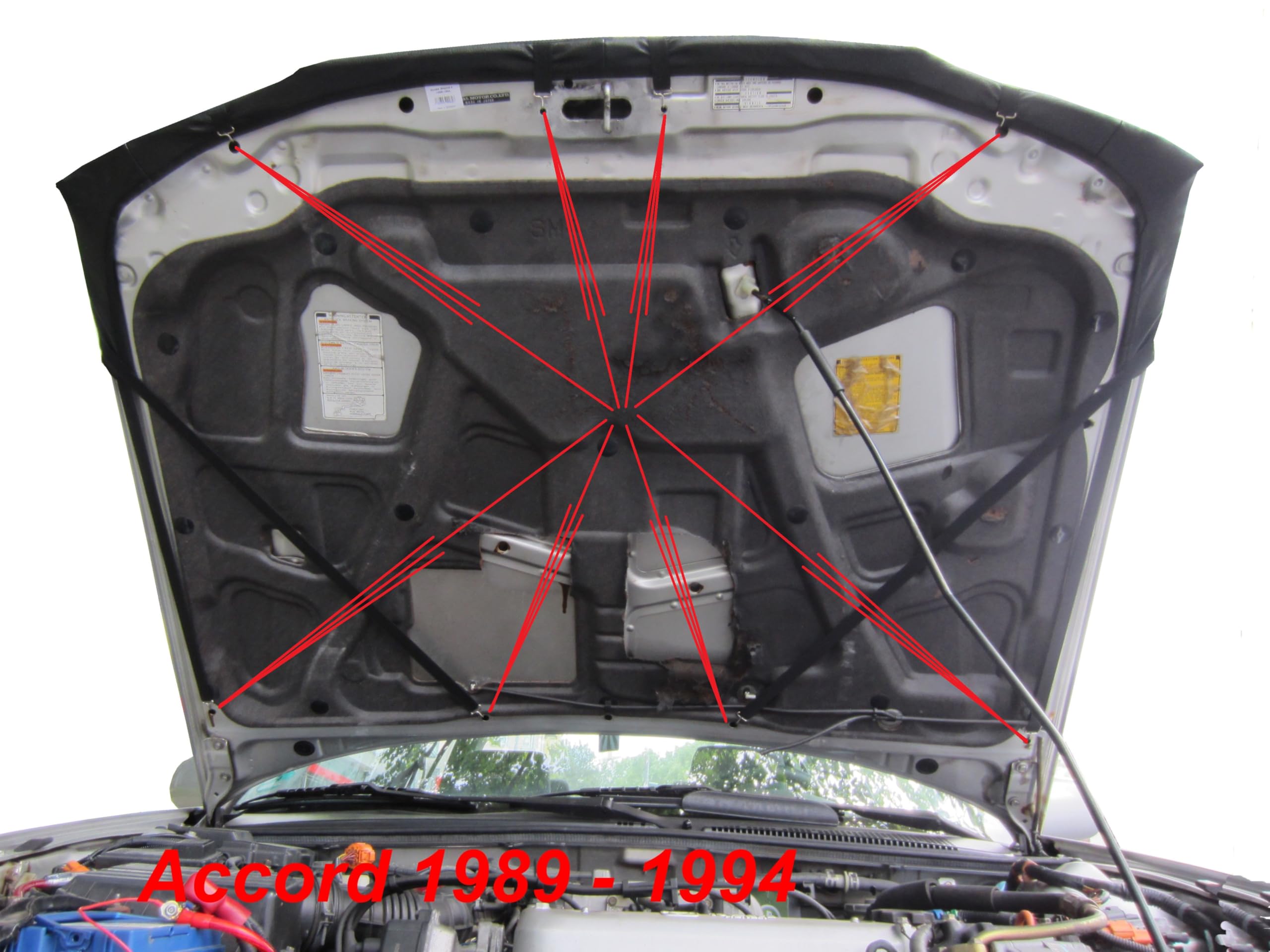 AB3-00815 Bra de capot compatible avec Honda Accord 1989-1994 Protection contre les chutes de pierres