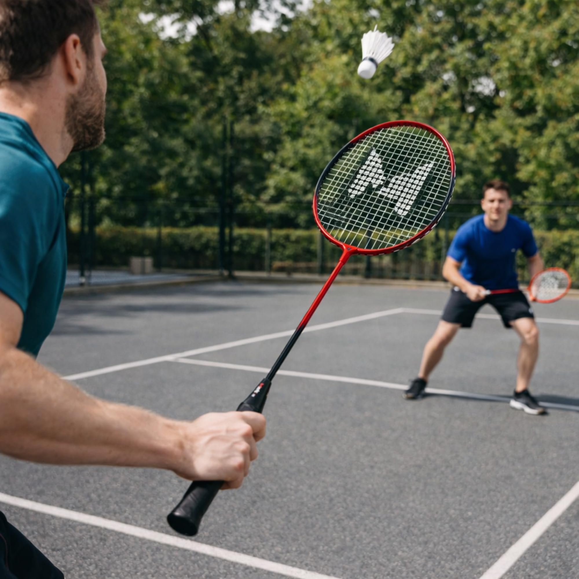 Set di racchette da badminton per 2 giocatori, leggere e robuste, doppie racchette, borsa con maniglia per il trasporto inclusa
