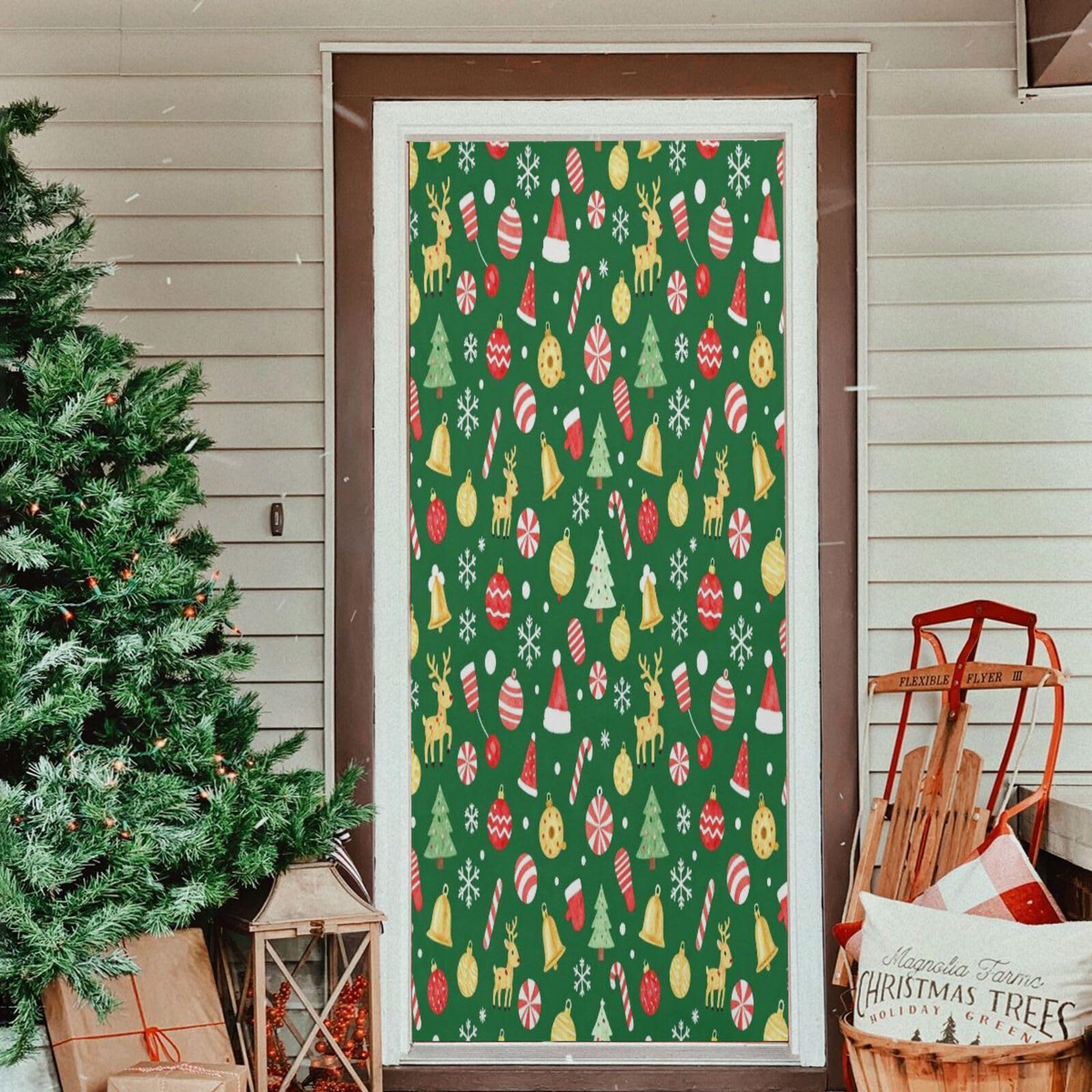 FRODOTGV Weihnachtsbäume, Türdekoration, 81,3 x 200,7 cm