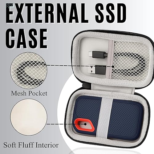 Miniatura 2 de Funda rígida compatible con SanDisk Extreme ProSanDisk Extreme Portable External SSD 500GB 1TB 2TB  Funda protectora pequeña  Material de forro