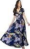 KOH KOH Womens Long Floral Print Cap Sleeve Modest Flowy Summer Maxi Dress Gown