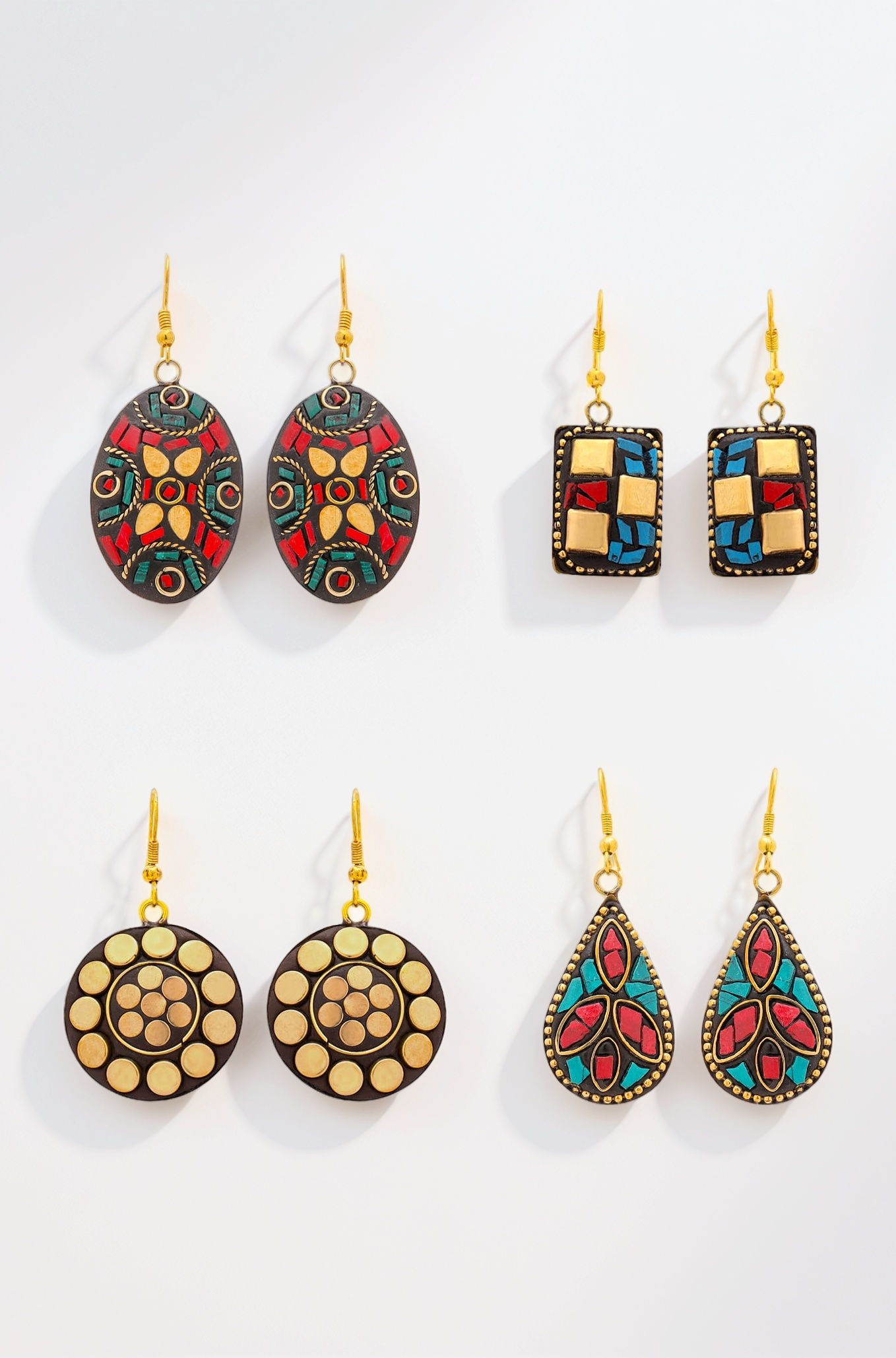 - Drop Earrings For Women | Traditional Women Earrings Sets | Ethnic Combo Set Tibetan Laac Drop Earrings For Girls Accessories Jewellery | Birthday Anniversary Gift for Girls Women