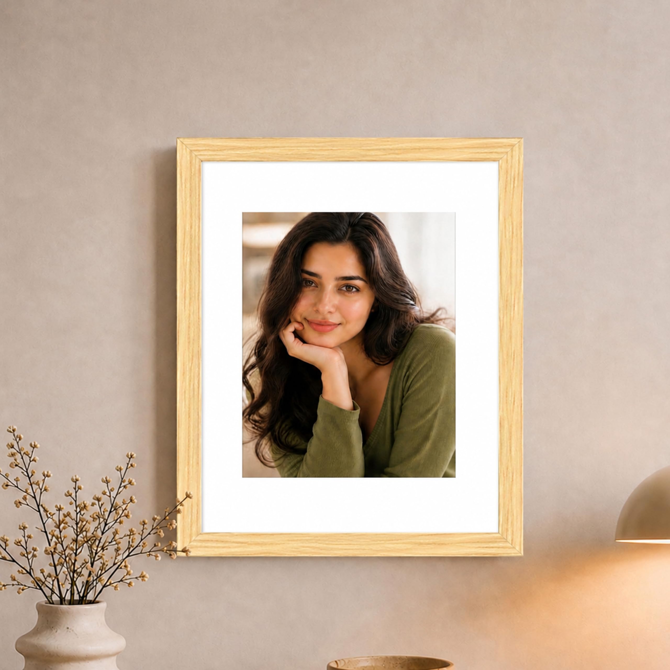 Art Street Synthetic Document Large Size Wall Photo Frame, Big Frames For Wall Artwork, Certificates, Picture & Photographs Home Decor(11x14 Inch, Matted To: 8x10 Inch, Beige)