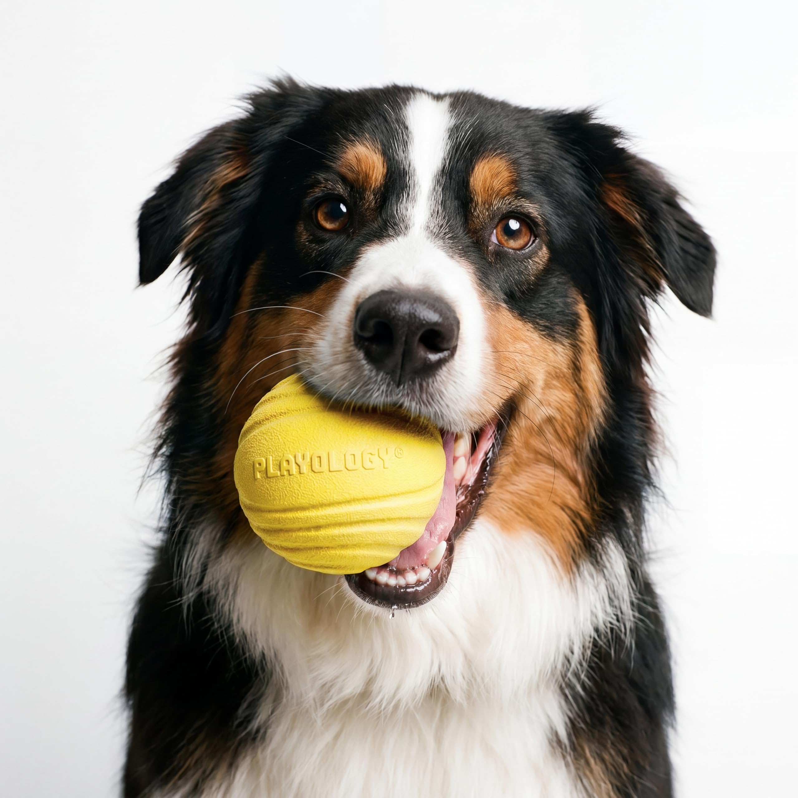 Playology Jouets pour chien | Balle à mâcher double couche durable pour mâcheurs durs | Jouet Jumbo parfumé au poulet | Jouets à mâcher pour grands chiens