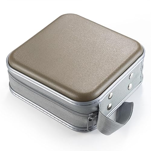 Miniatura 40 de Funda para DVD/CD, soporte portátil de capacidad para 48 - Organizador de cartera de almacenamiento de plástico duro para automóvil (morado)