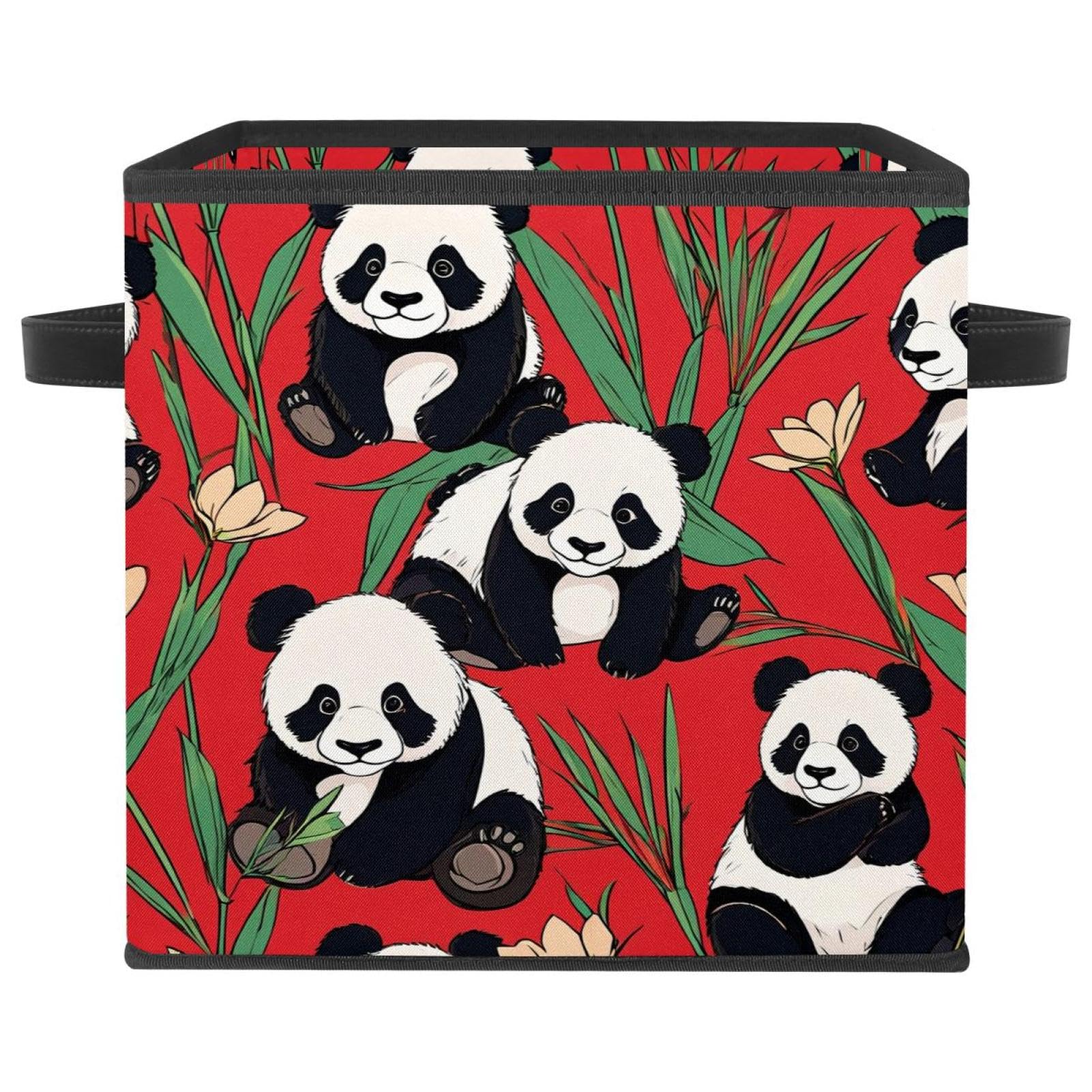 Cube de rangement grand format panda rouge pour stopper le désordre