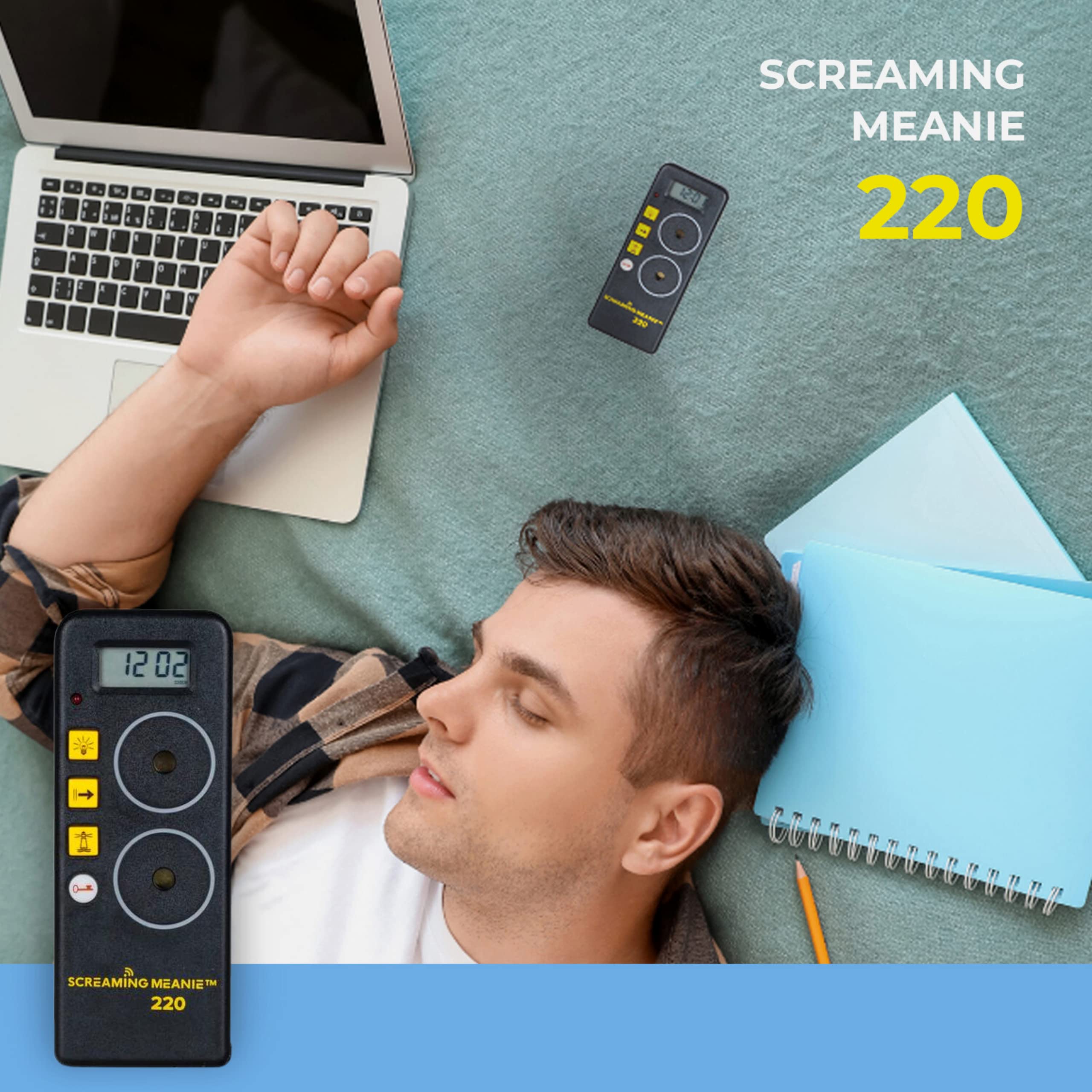 Screaming Meanie Reloj Despertador 220 y Temporizador, batería de 9 V incluida