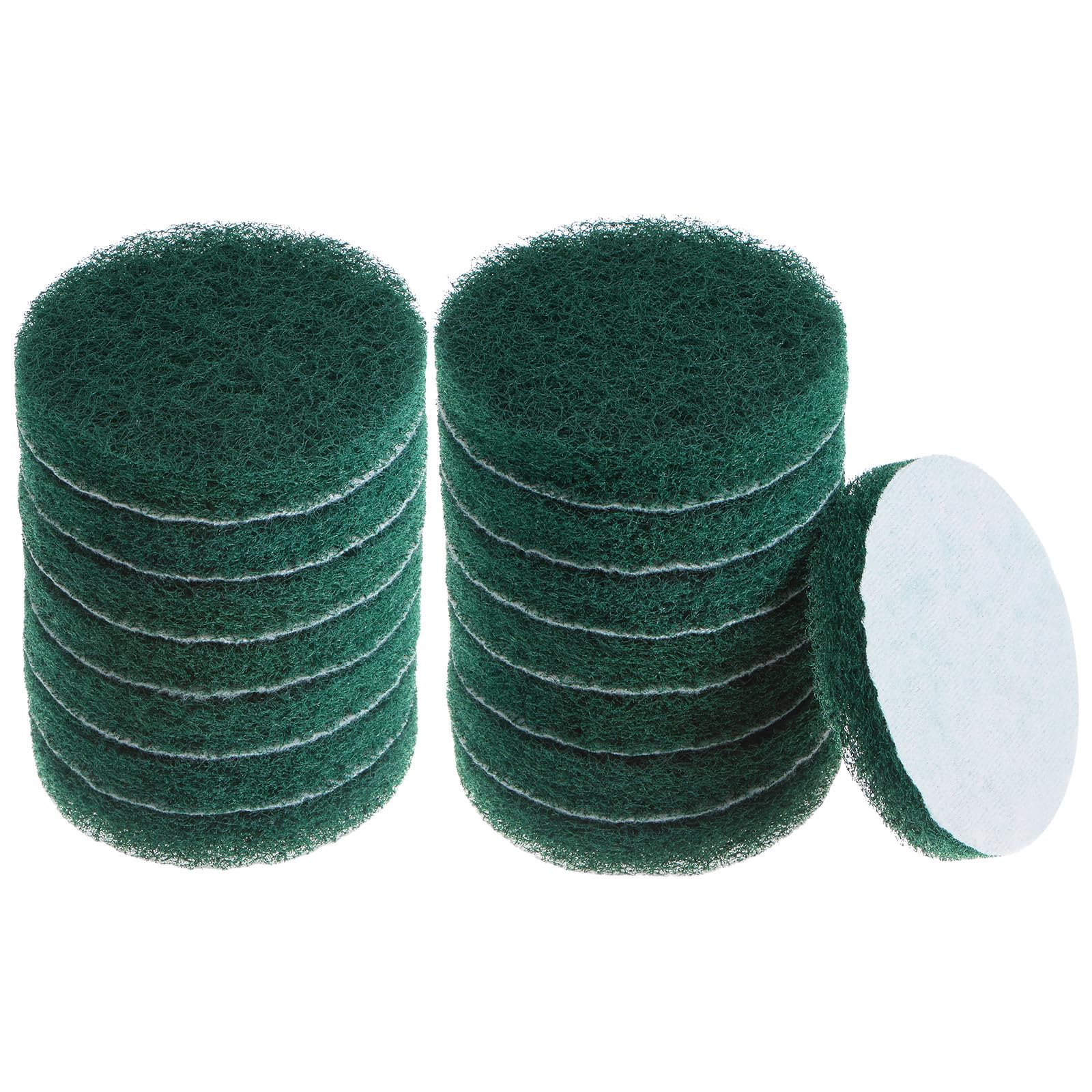 HARFINGTON 15pcs Drill Power Brush 4 Inch Tile Scrubber Scouring Pads 180-240 Grit for Bathroom Kitchen Household Cleaning
