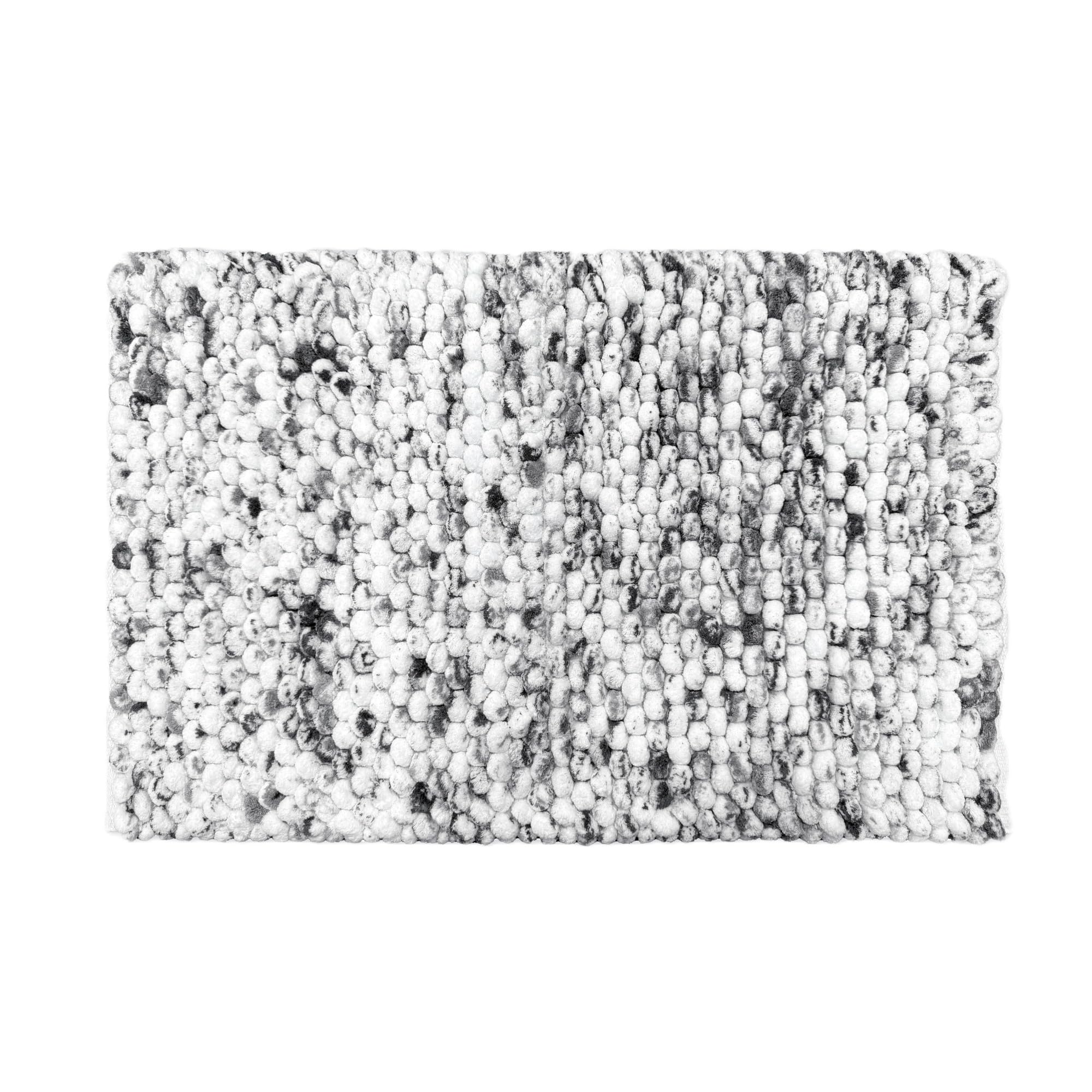 Allure Marl Chunky Bobble Bathroom Mats Non Slip - Super Soft, Absorbent & Quick Dry Marble Design Giant Bobble Bathroom Rugs, Easy Care, Machine Washable (Dark Grey, 50 x 80 cm (Rectangular))