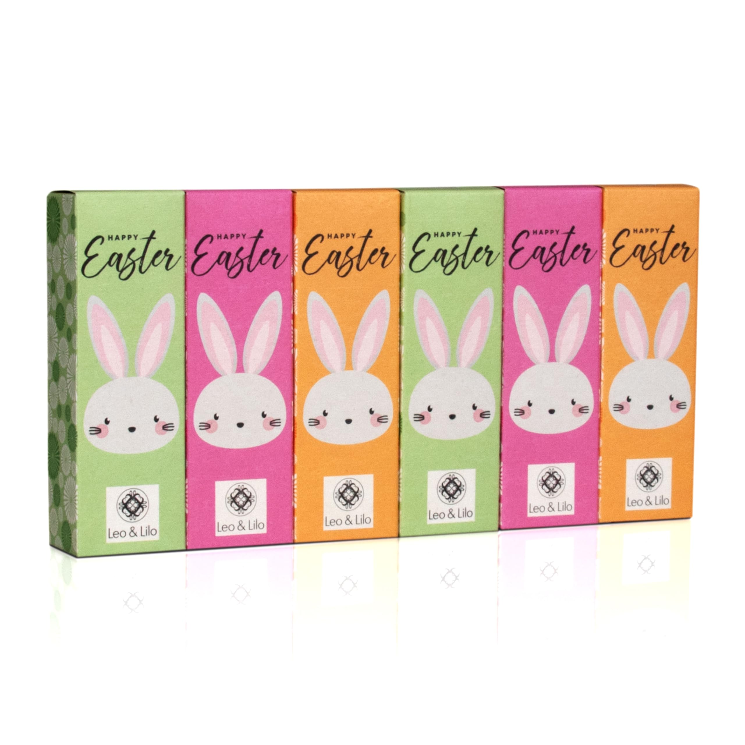 Leo & Lilo Kleiner Gruß Happy Easter - Handcreme Geschenksets - 6er-Set mit einzeln verpackten Mini Handcremes 20 ml - Pflegt trockene und strapazierte Hände