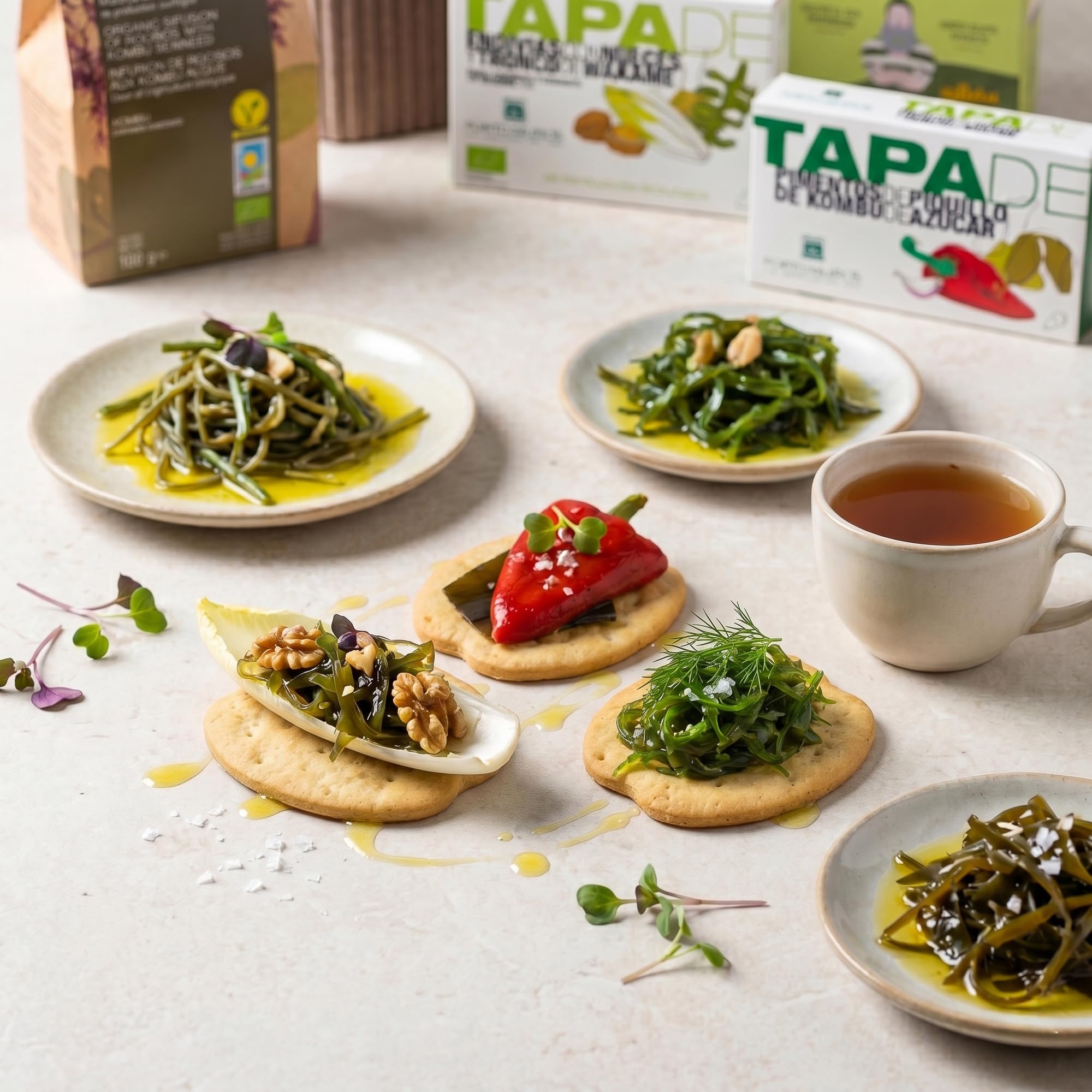Caja Regalo Vegana Terra de VinNatura con Algas ecológicas de Galicia | Cesta gourmet vegana, regalos de empresa inclusivos, celebraciones, selección vegetal, tarjeta personalizable
