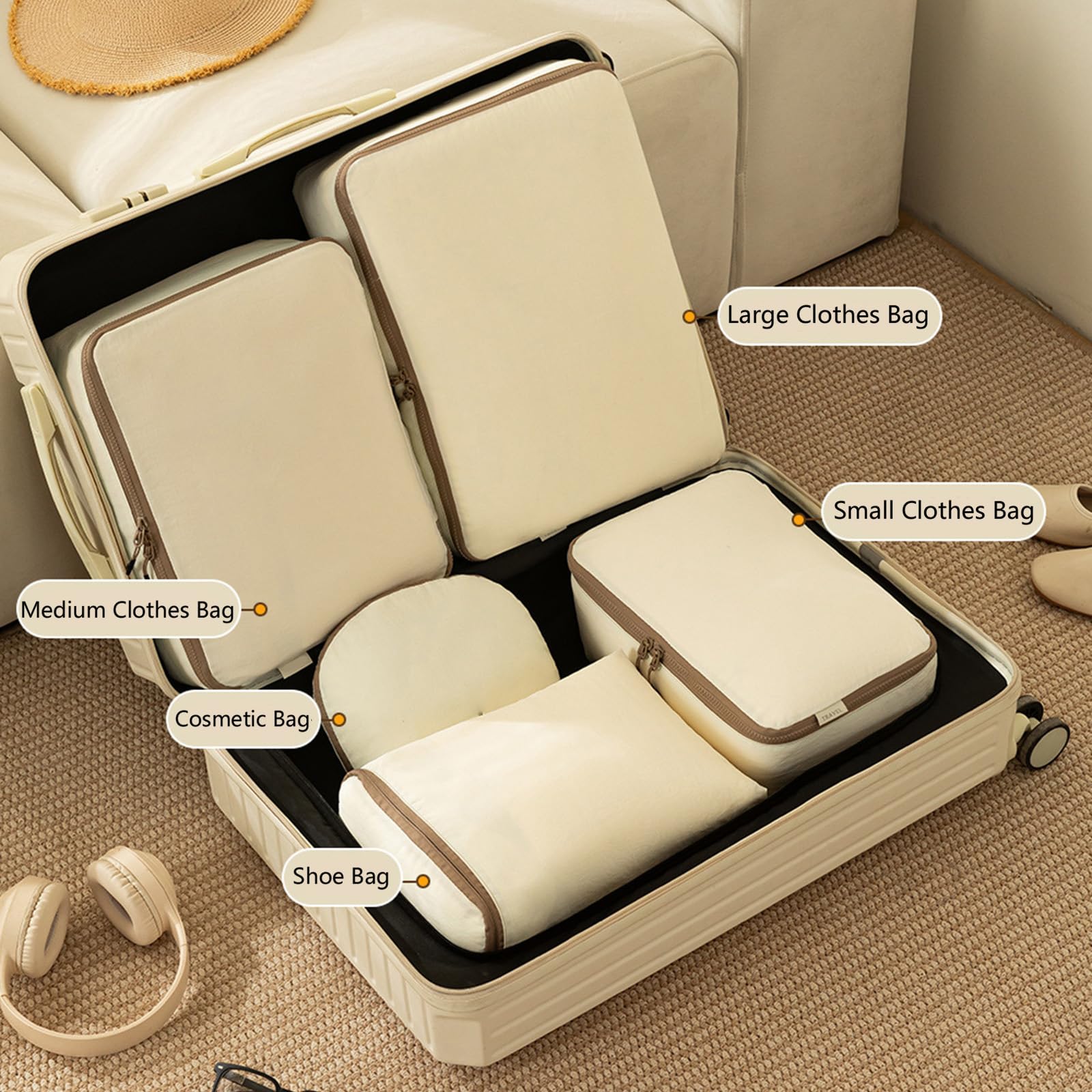 Risparmio di spazio Accessori da viaggio Pacchetti Borse Interbloccate Semplificando la gestione dei vestiti Borse da imballaggio per indumenti Organizzatori di viaggio tasca multipla per articoli da