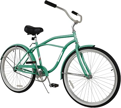 Amazon Hosote ビーチクルーザーバイク メンズ レディース レトロスタイル 18インチ スチールステップオーバーフレーム 26インチ ホイール コンフォートクルーザー自転車 フロントとリアフェンダー付き マルチカラー Hosote クルーザー自転車