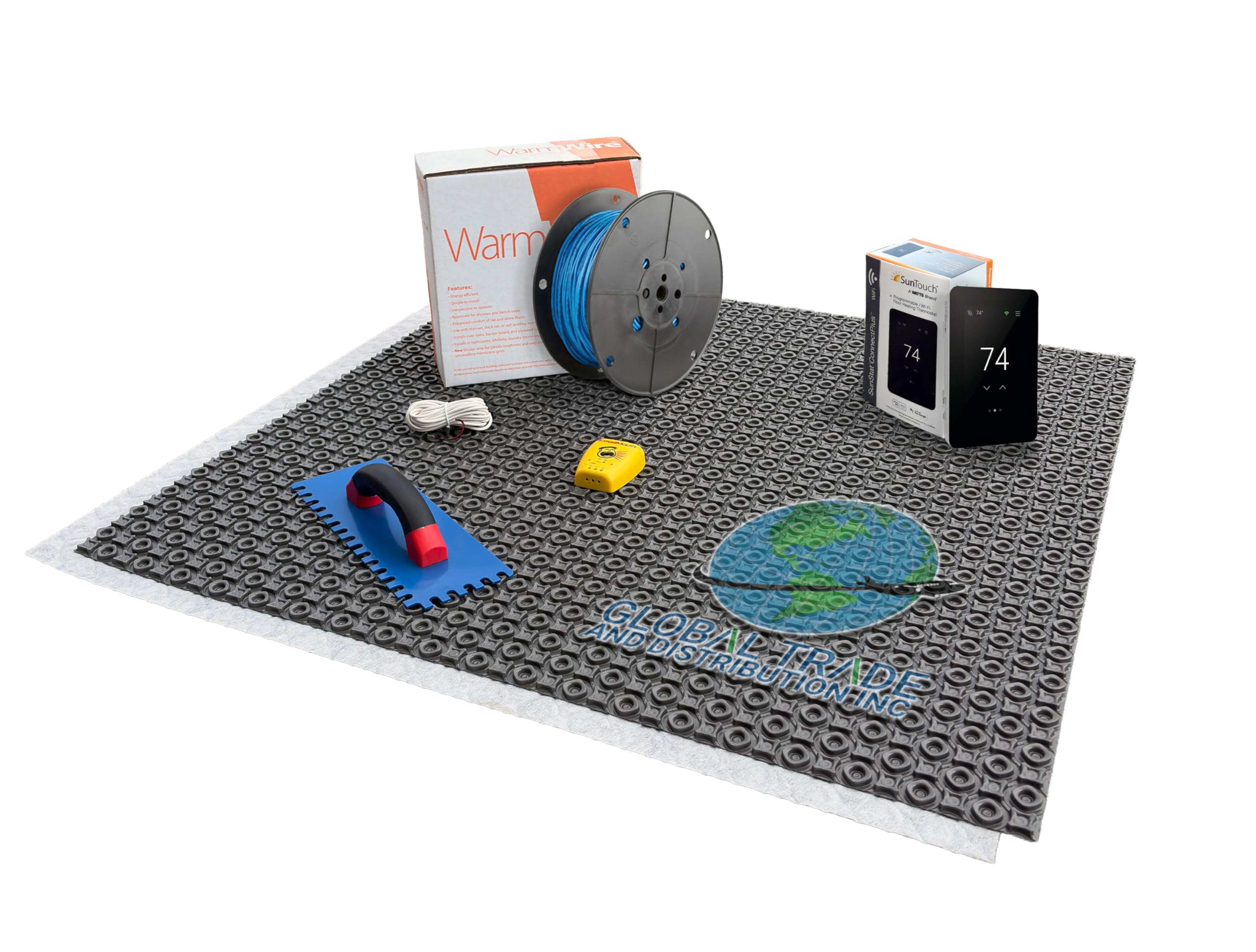 Suntouch Warmwire Radiant Floor Heating Kit - 180 Square Feet - Includes Suntouch Command Thermostat, HeatMatrix Membrane, 240180WB-CST Heat Cable and