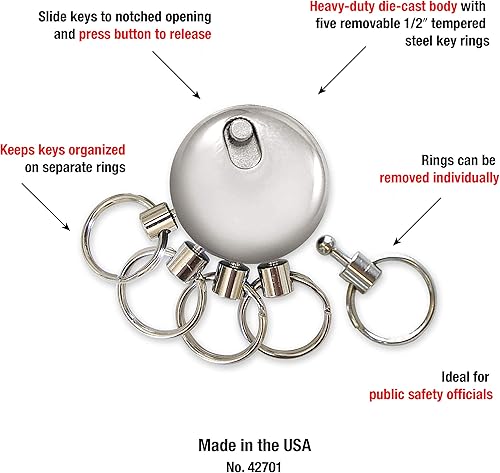 Miniatura 5 de Lucky Line Llavero de liberación de llave 1 por tarjeta (42701), plata