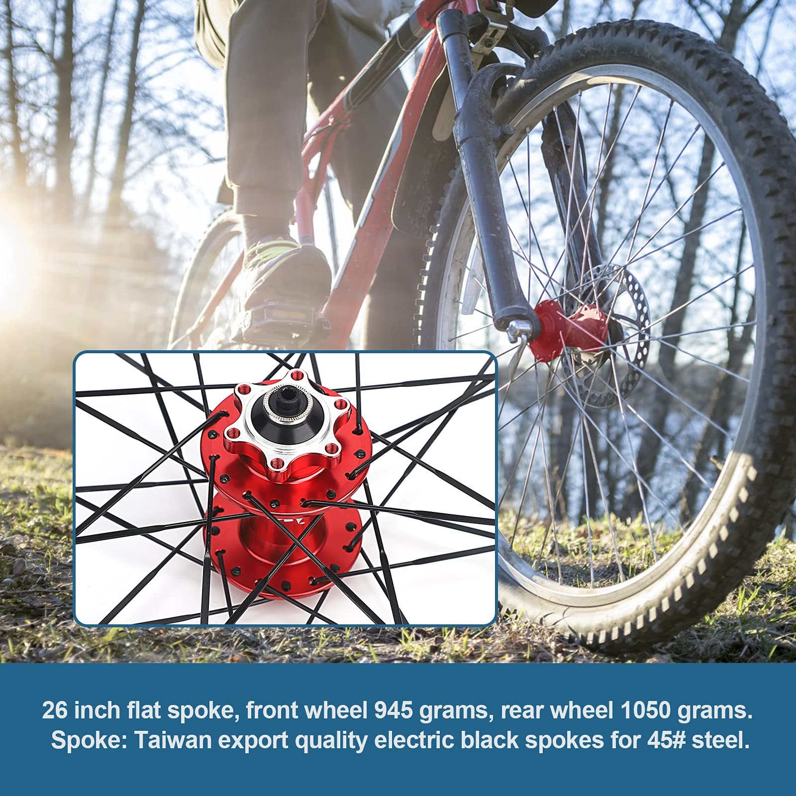 26 Pollici Ruota Anteriore Bici Acciaio Inossidabile 32 Fori 120-sound Cerchio Ruota Bici Bicicletta MTB Mountain City Bike