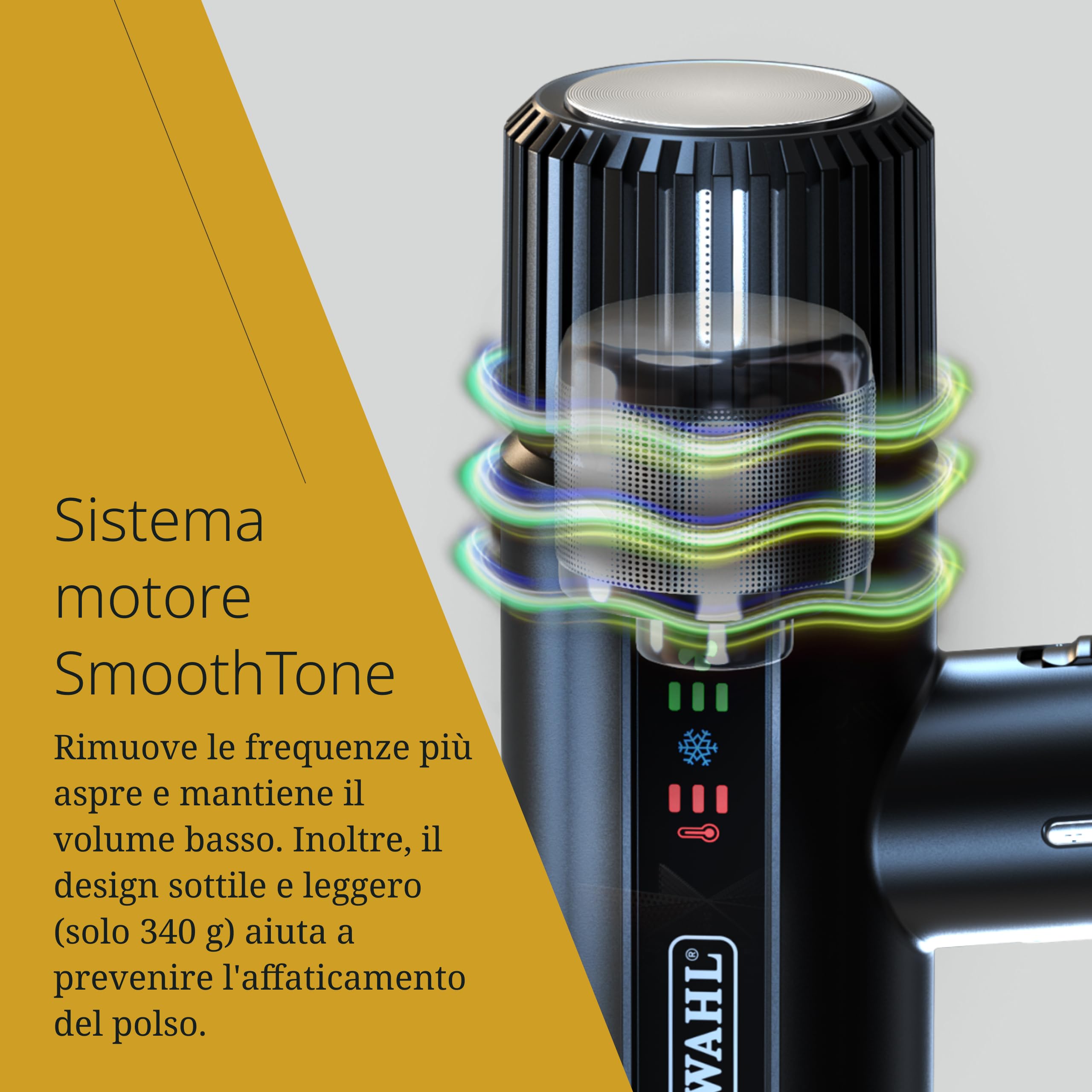 Wahl Vanquish, Asciugacapelli con Accessori Magnetici e Diffusore | Asciugacapelli Professionale 1600 W, 101.000 Giri/min, Ionico Anti-crespo, Bassa Rumorosità, 40% più Leggero, Magnetico